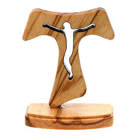 Krzyż Tau z podstawą drążenie drewno Asyż 5 cm