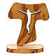 Tau con base madera de olivo de Asís Jesús crucifijo ahuecado 10 cm s1