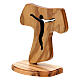 Tau con base madera de olivo de Asís Jesús crucifijo ahuecado 10 cm s2