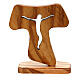 Standing Tau with base in Assisi olive wood Jesus crucified hollow 10 cm s4