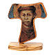 Standing tau with Saint Francis, Assisi olivewood, 10 cm s1