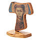Standing Tau cross with base S. Francis Assisi wood 10 cm s2