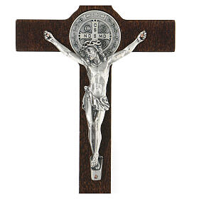 Croix Saint Benoît 20x10 cm bois et métal