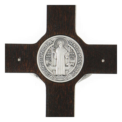 Croix Saint Benoît 20x10 cm bois et métal 4