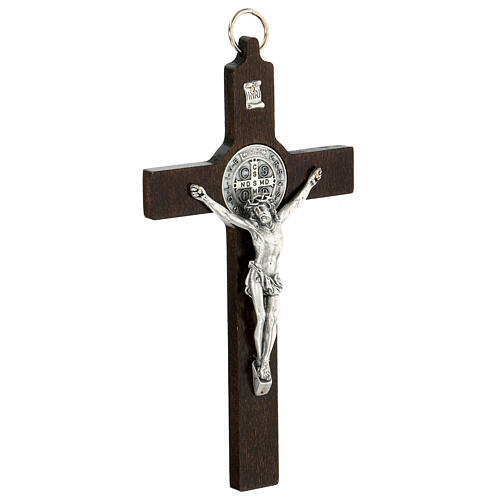 St Benedict cross 20x10 cm in wood and metal 3