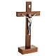 Crucifix bois et métal avec base 20 cm s2