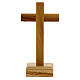 Crucifixo com base madeira oliveira e resina 15 cm s3