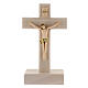 Crucifix 15 cm avec base bois frêne et résine s1