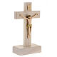 Crucifix 15 cm avec base bois frêne et résine s2