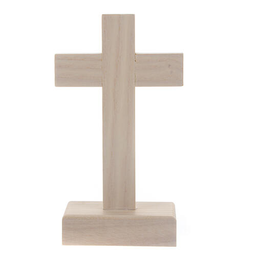 Crucifixo 15 cm com base madeira freixo e resina 3