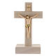 Crucifixo 15 cm com base madeira freixo e resina s1