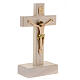 Crucifixo 15 cm com base madeira freixo e resina s2