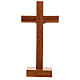 Standing crucifix of mahogany and olivewood, metallic body of Christ, 8 in s3