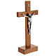 Crucifix with base, pear wood and metal, 8 in s2