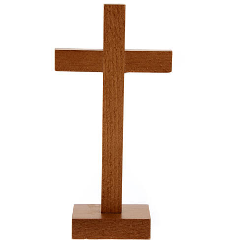 Crucifix 20 cm métal bois poirier à poser 3