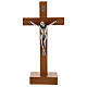 Crucifix 20 cm métal bois poirier à poser s1