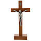 Pear wood metal table crucifix 20 cm s1