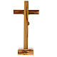Crucifixo de mesa 20 cm madeira de oliveira e resina s3