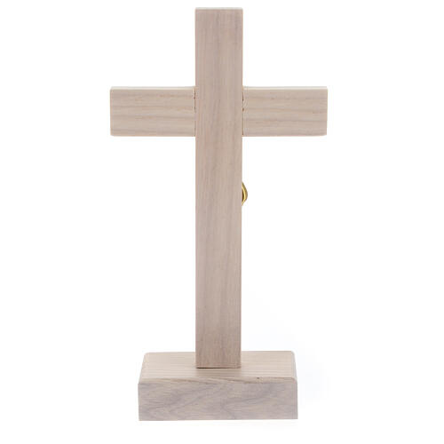 Crucifix à poser 20 cm résine bois frêne 3