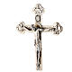 Budded crucifix with base, silver-plated metal, 10 in s2
