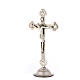 Budded crucifix with base, silver-plated metal, 10 in s3
