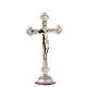 Budded crucifix with base, silver-plated metal, 10 in s4