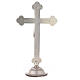 Budded crucifix with base, silver-plated metal, 10 in s5