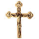 Budded crucifix with base, gold plated metal, 10 in s2