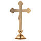 Budded crucifix with base, gold plated metal, 10 in s4