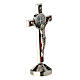 Red cross of Saint Benedict, silver-plated brass, h 3 in s3