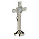 Red Saint Benedict cross with silver finish h.7 cm s4
