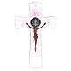 Cruz de San Benito vidrio de Murano rosa 20 cm s3