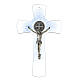 Croix de Saint Benoît verre de Murano bleu ciel 20 cm s1