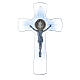 Croix de Saint Benoît verre de Murano bleu ciel 20 cm s3