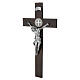 Kreuz von Sankt Benedikt aus dunklem Nussbaumholz 70 cm s4