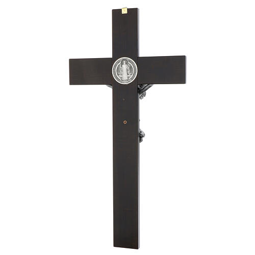 Croix Saint Benoît bois de noyer foncé 70 cm 9