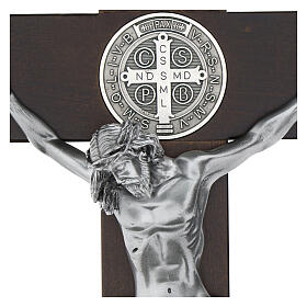 Croce San Benedetto legno noce scuro 70 cm