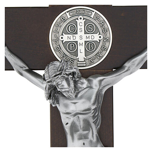 Croce San Benedetto legno noce scuro 70 cm 2