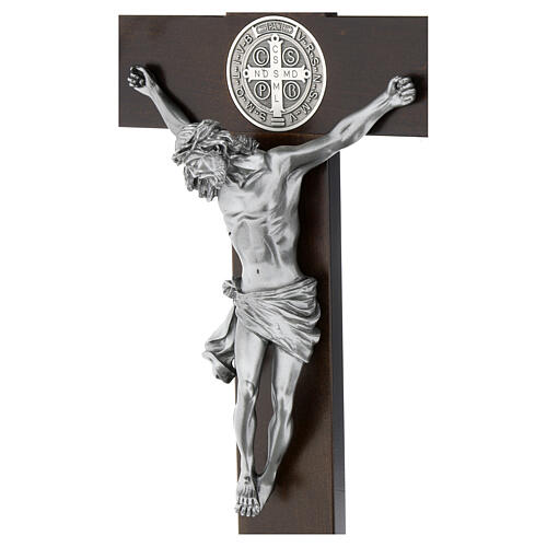 Croce San Benedetto legno noce scuro 70 cm 6