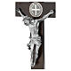 Saint Benedict Cross in dark walnut wood 70 cm s6