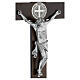 Saint Benedict Cross in dark walnut wood 70 cm s7