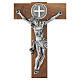 Crucifix of natural walnut, Medal of Saint Benedict, 28 in s4