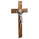 Crucifix en bois de noyer naturel médaille Saint Benoît 70 cm s5