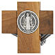 Crucifix en bois de noyer naturel médaille Saint Benoît 70 cm s10