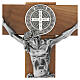Natural walnut wood crucifix with Saint Benedict medal 70 cm s2