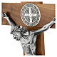 Natural walnut wood crucifix with Saint Benedict medal 70 cm s6