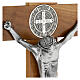 Natural walnut wood crucifix with Saint Benedict medal 70 cm s8