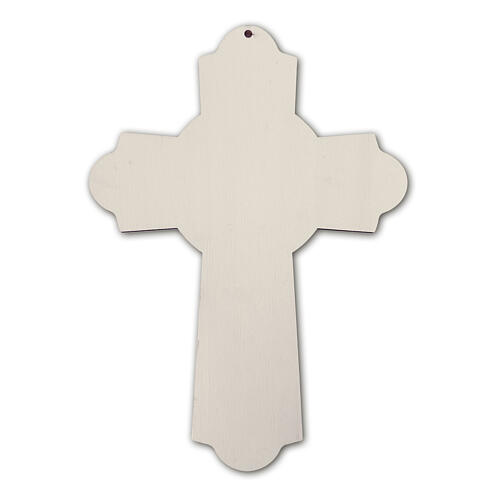 Wooden welcoming cross with reliefs 25x18 cm 2