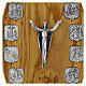 Olivewood board with Way of the Cross, 14 metal stations s2