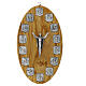 Way of the Cross panel in olive wood with 14 metal stations s1